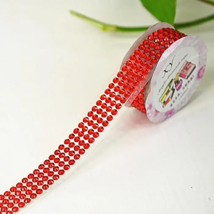 Fashion Lovely High Quality Self-Adhesive Acrylic Rhinestones Stick On Scrap Booking Craft Sticker Tape 669