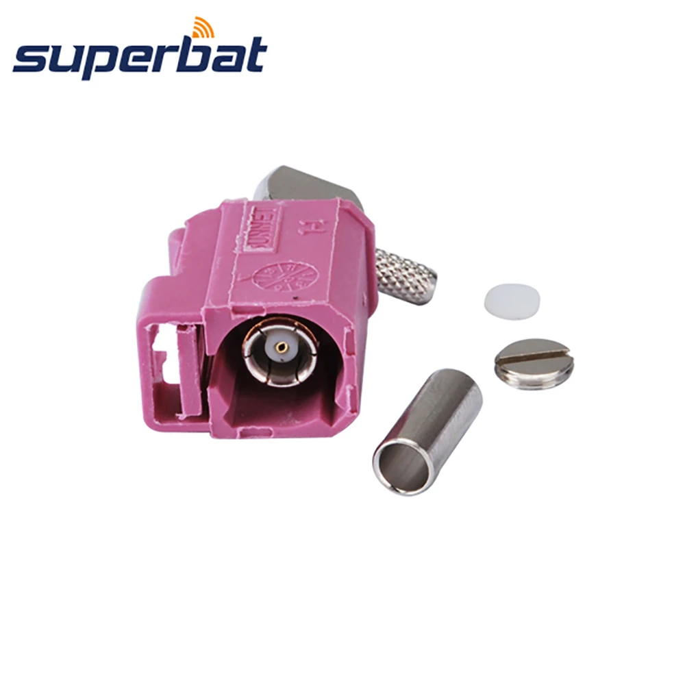 

Superbat Fakra Crimp Female Jack Right Angle Connector Key Code H Violet for Radio Controlled Keyless Heating