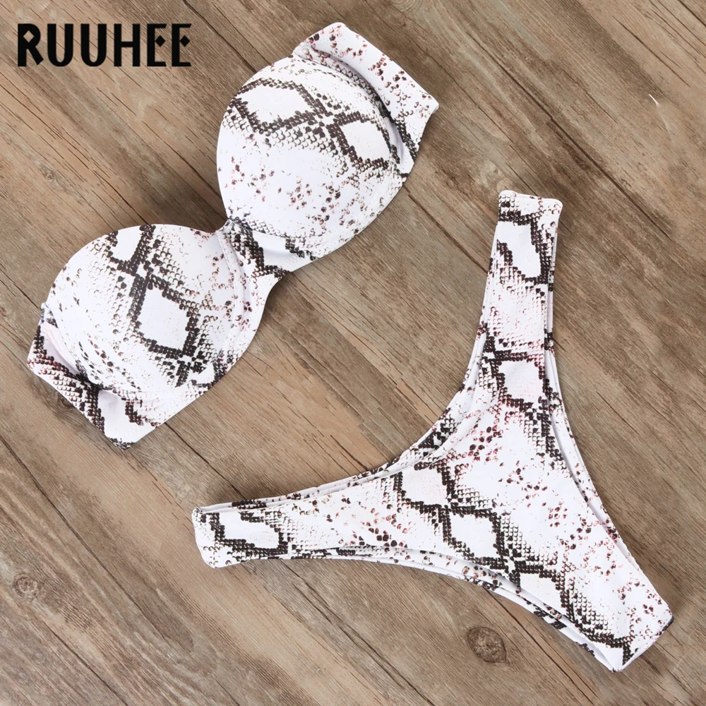 RUUHEE Bikini Swimwear Women Swimsuit 2021 Leopard Brazilian Bikini Set Push Up Bathing Suit Female Summer Beach Wear Biquini push up bikini set