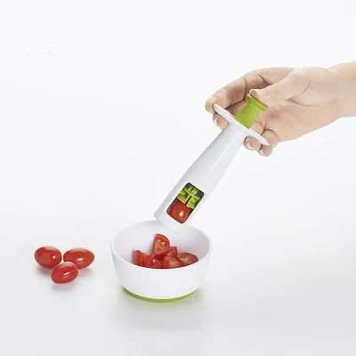 Креативный пластиковый Фруктовый нож для винограда многофункциональный домашний кухонный портативный небольшой помидорорезка для пикника - Цвет: Зеленый
