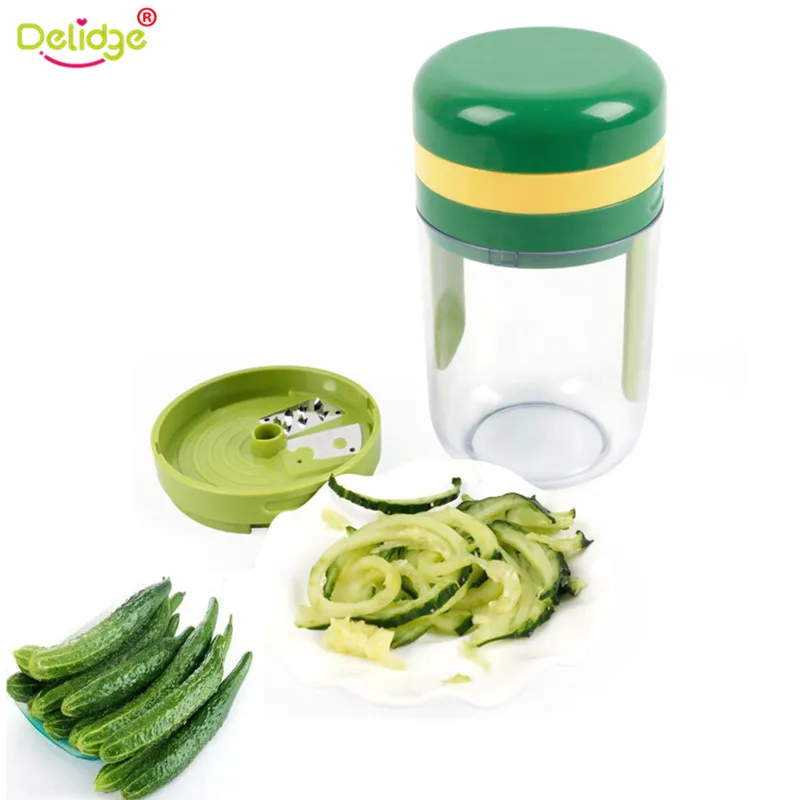 

Delidge 1pc 3in1 Vegetable Cutter Stainless Steel+plastic Multifunction Carrot Cucumber Vegetable Graters Kitchen Cooking Tools