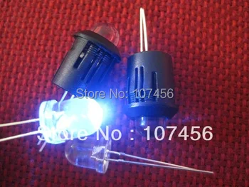 

100pcs 10mm Blue LED+ led holder Lamp -Ultra Bright blue LED 10mm light-emitting diode for free led holder/cover