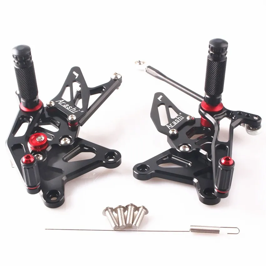 

CNC Aluminum For Kawasaki Ninja ZX6R ZX636 2005 2006 Motorcycle Adjustable Rearset Foot Pegs Black