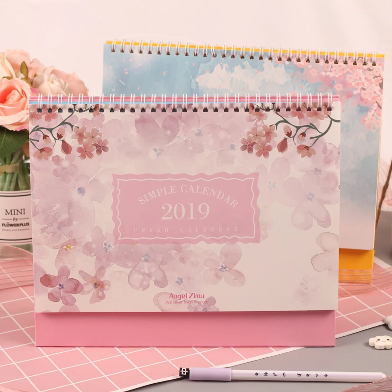 

2019 Kawaii Calendar, Table Calendars Organizer, Desktop Planner Planning Schedule Stationery 25.4*21*8cm