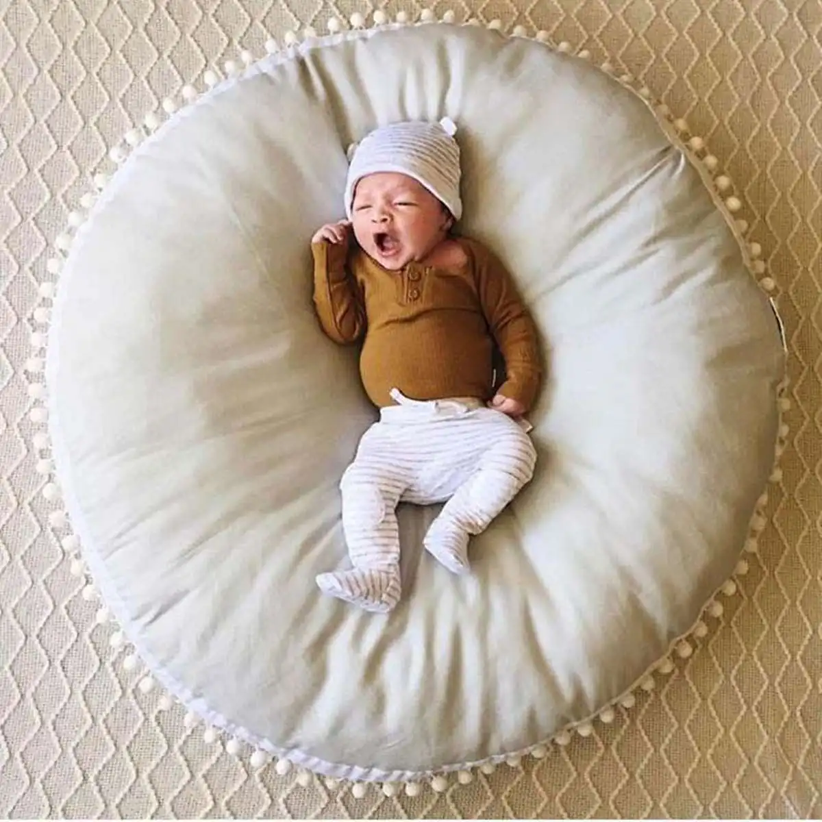 2019 Baby bean bag chair Cotton Round Soft Play Mats Crawling Pad Home Children Kids Room Decor 90*90cm Yellow Grey 2019 Baby bean bag chair Cotton Round Soft Play Mats Crawling Pad Home Children Kids Room Decor 90*90cm Yellow Grey