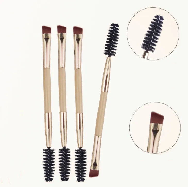 

Pro Eye Lash Eye Brow Brush Cosmetic Makeup Beauty Tools Eyelash Eyebrow Brush Makeup Brush Bamboo Handle Double Head Brush