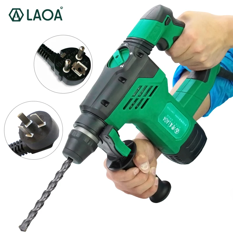 LAOA 3 in 1 Electric Drills 800W Rotary Hammer 30mm Impact Drills Power