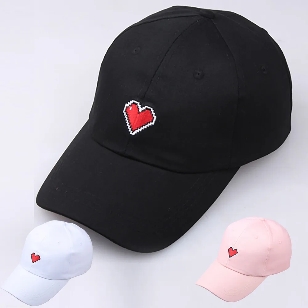 

Unisex Love Embroidery Baseball Cap bone Men Women Snapback KPOP Caps Flipper Heart Love Sun visor Truck Hat gorras