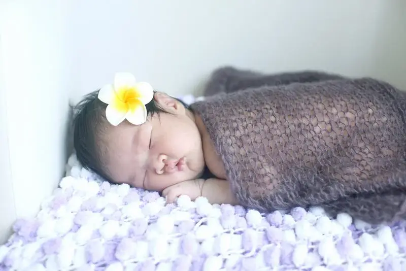 

Handknit Stretch Soft Mohair Newborn Photo Wraps 60x30cm Newborn Photography Props BABY SHOWER GIFT