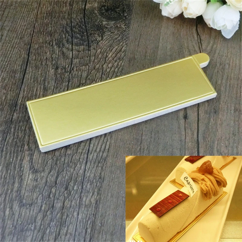 

You And Me 100pcs Gold Mousse Cardboard Base Mousse Paper Cake Tray Pad Holder Rectangular Base Board Of Baking Tools