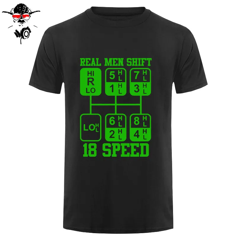 Настоящая мужская 18 скоростная забавная футболка с водителем грузовика, летняя футболка