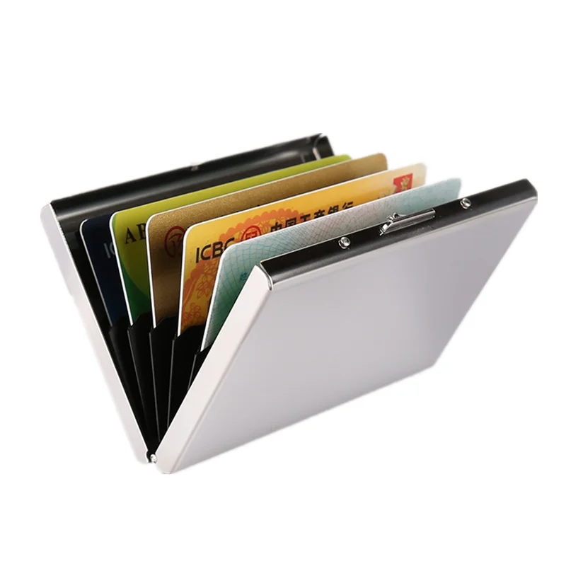 PURDORED 1 pc Slim Business Men's Card Pack Business Card Case Stainless Steel Card Box Credit Card Holder Dropshipping