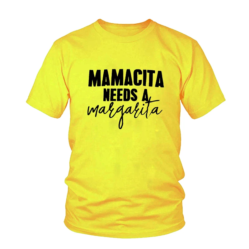 MAMACITA NEEDS A MARGARITA BLACK TEE Women Funny Graphic tshirt Summer O-neck T-Shirt Female Gray yellow tops Tee MAMACITA NEEDS A MARGARITA BLACK TEE Women Funny Graphic tshirt Summer O-neck T-Shirt Female Gray yellow tops Tee