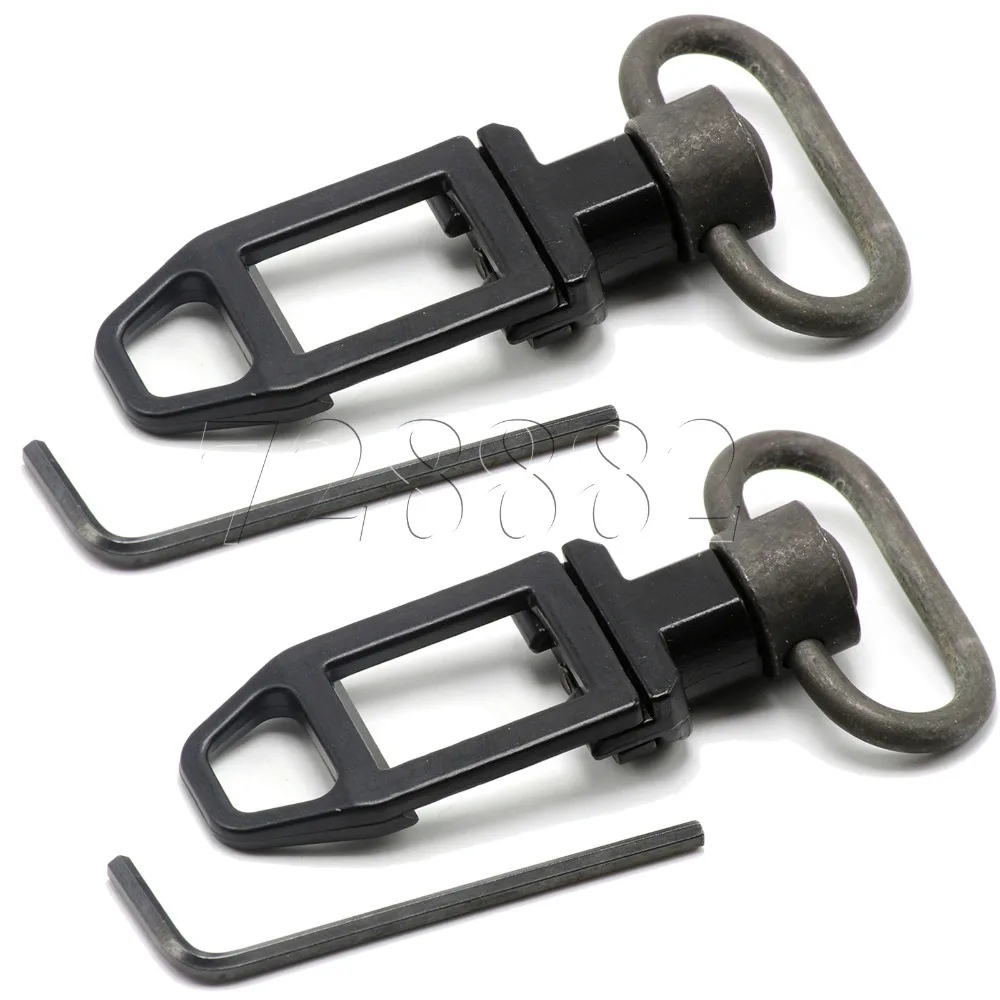2PCs Tactical Push Button Quick Detach Low Profile 1.25" Sling Loop Swivel Attachment Mount