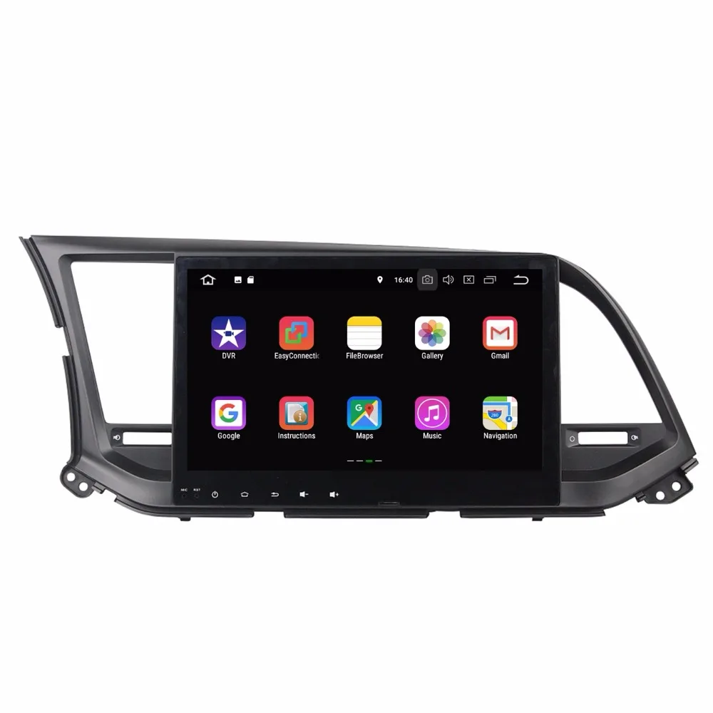 Top Android 8.1 Quad Core 10.1" Car radio dvd GPS Multimedia Head Unit for Hyundai Elantra 2016 With Bluetooth WIFI Mirror-link DVR 2