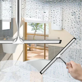 

High Quality Window Squeegee Hand-held Fluid Water Wiper Car Mirror Glass Cleaner Rubber Blade Brush for Kitchen Bathroom