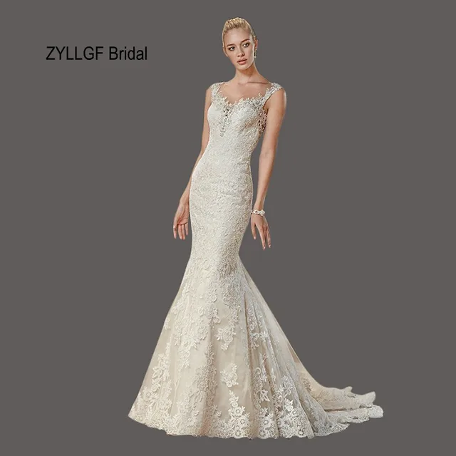 zyllgf nupcial atractivo de la sirena opacidad vestido de novia