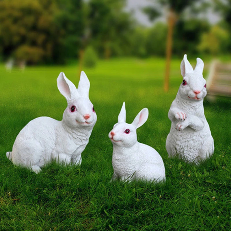 Made from resin Garden Rabbit Ornaments 2pk Made from resin Garden Rabbit Ornaments 2pk