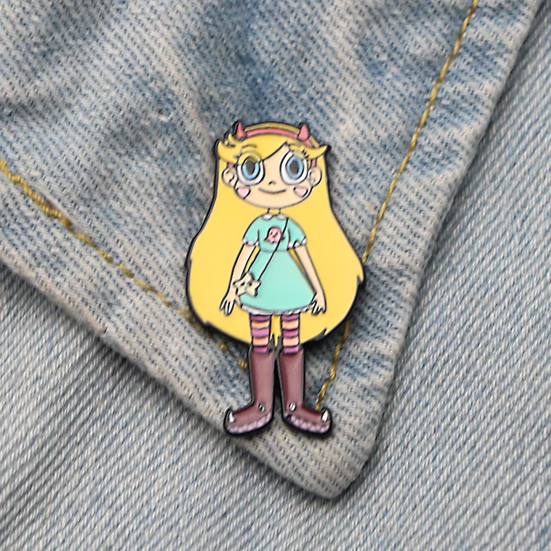 

DMLSKY Star the Forces of Evil Pin Star butterfly Art Enamel Pins and Brooches Lapel Pin Backpack Bags Badge Gifts M3484
