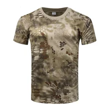 T-Shirt de Camouflage à manches courtes pour homme, vêtement de Combat tactique, à séchage rapide, pour la chasse en plein air, militaire