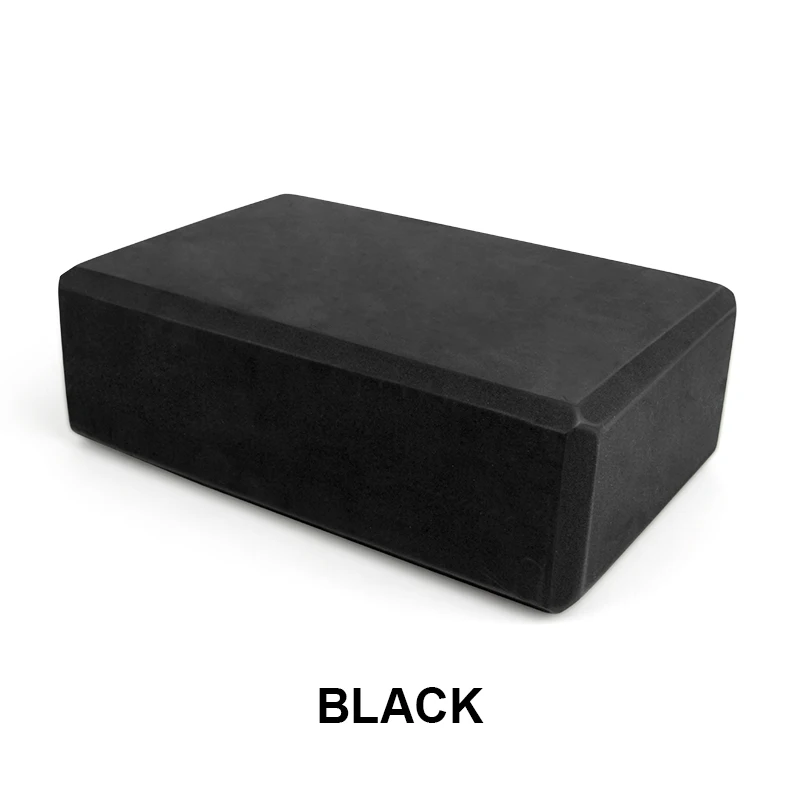 9 Colors Pilates EVA Yoga Block Brick Sports Exercise Gym Foam Workout Stretching Aid Body Shaping Health Training for women - Цвет: Черный