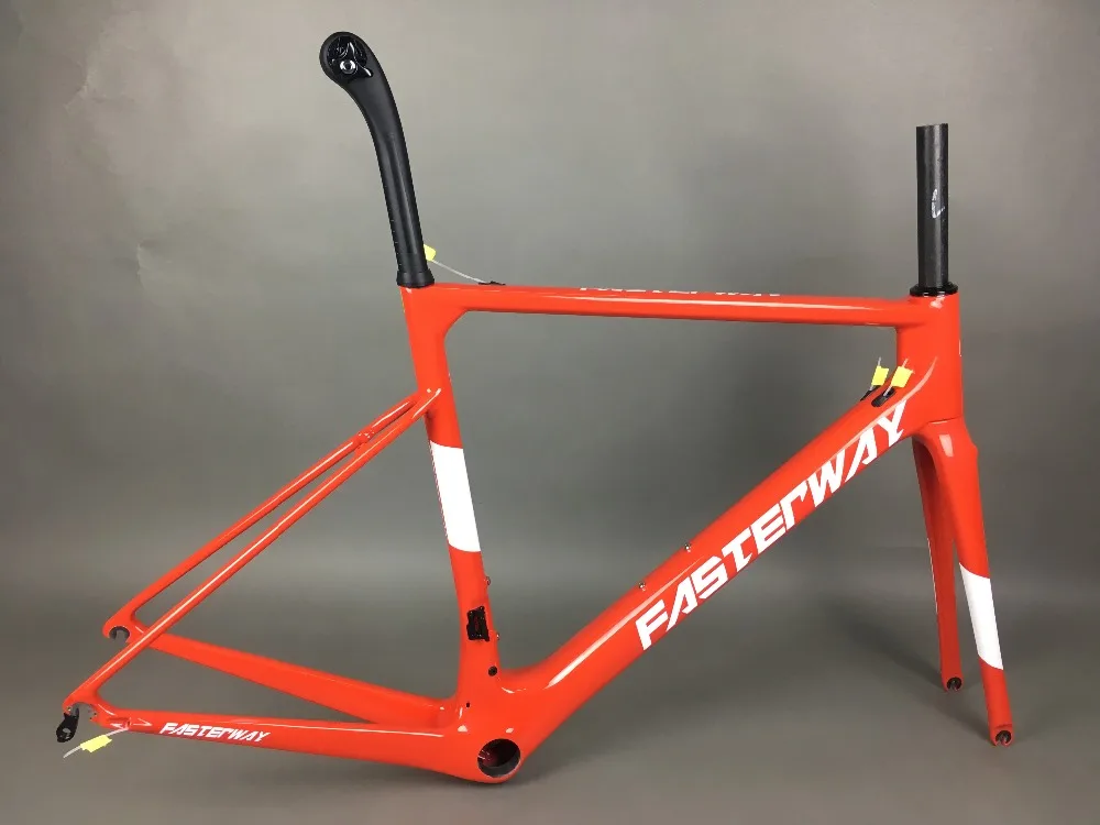 Cheap light blue 2018 TAIWAN FASTERWAY classic carbon road frameset UD weaves carbon bike frame:Frameset+Seatpost+Fork+Clamp+Headset 99