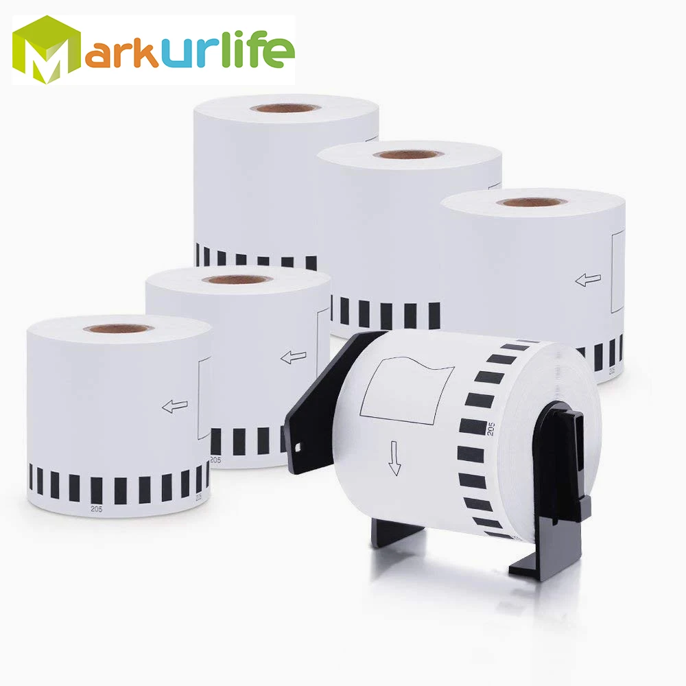 

Compatible for Brother DK-2205 Labels Generic Continuous Length Paper Roll 62MM 6 Rolls+1 Refillable Cartridge Frame DK-2205