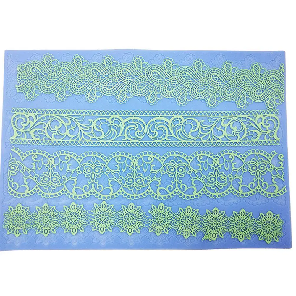 LanLan Силиконовые Кружева Плесень коврик помадка торт, край декоративный инструмент