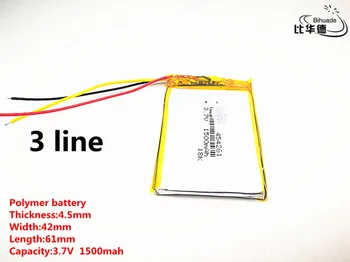 

5pcs/lot 3 line Good Qulity 3.7V,1500mAH,454261 Polymer lithium ion / Li-ion battery for TOY,POWER BANK,GPS,mp3,mp4
