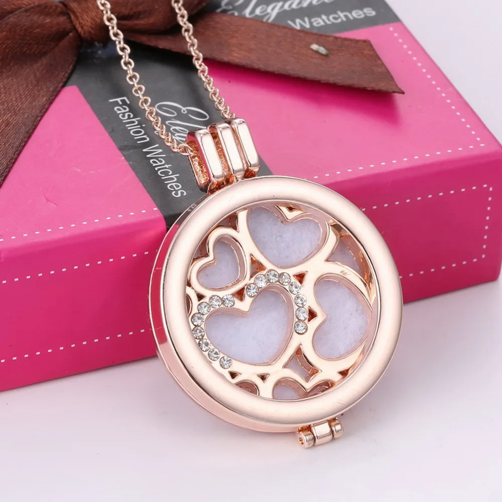 DIY Aromatherapy Essential Oil Diffuser Necklace Jewelry Alloy Locket