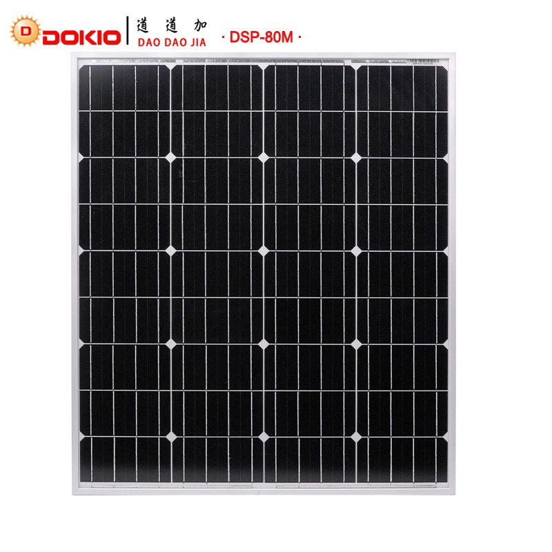 

Dokio 80W Monocrystalline Silicon Solar Panel 18V 760x660x30MM Size Environmental Protection Panel Solar #DSP-80M