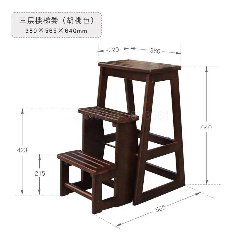 Твердая лестница из дерева Складная стремянка многофункциональная Складная кухонная ступенчатая табурет для дома лестницы деревянный табурет - Цвет: ml2