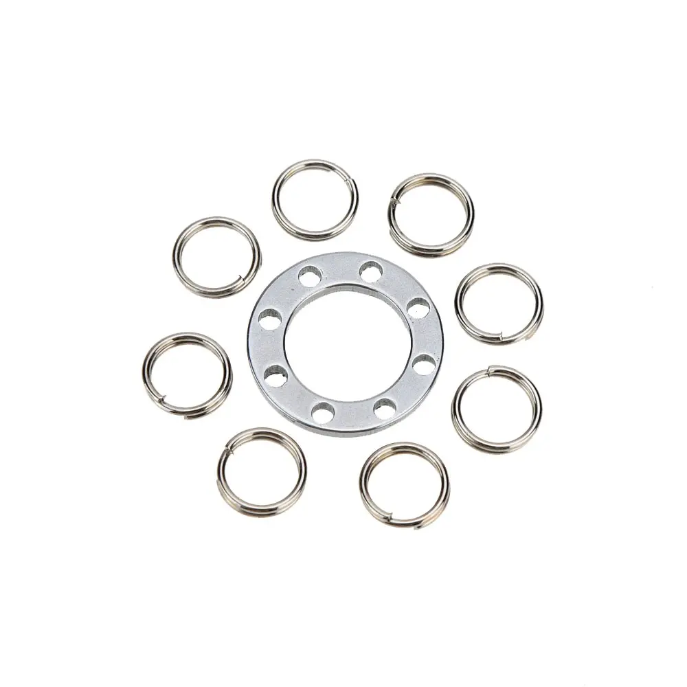 

1Pcs Portable EDC Portable Mini 8 Hole EDC Keychain Pocket Multi Tool Keychain Outdoor Camping Key Ring with 8 Mini Steel Rings