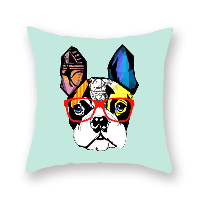 Kartun Animasi Sarung Bantal Lempar Cat Air Hewan Cushion Set