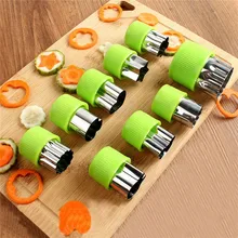 LINSBAYWU 9PCS /SET Fruit Vegetable Cookie Shape Cutters New style Mini Stainless Steel Food Mold for family