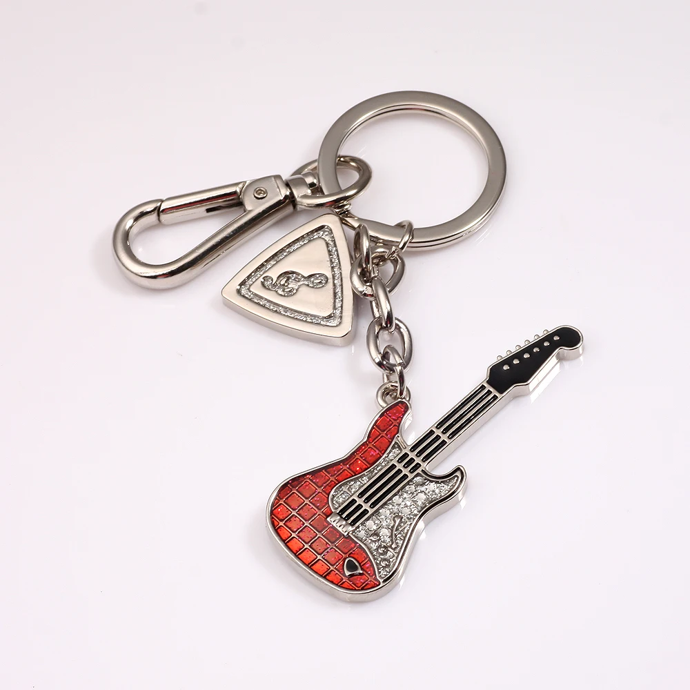 guitar keychain cute key ring note key chain key holder