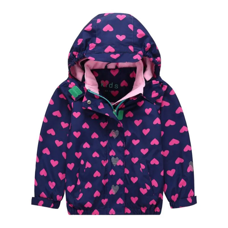 Новинка года, весенне-осенние куртки для маленьких девочек Теплые водонепроницаемые ветрозащитные пальто для девочек детское пальто Верхняя одежда для детей возрастом от 3 до 12 лет - Цвет: Фиолетовый