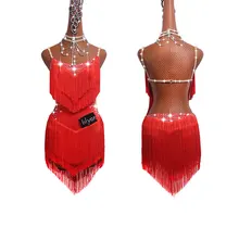 Best Offers Sparkly Rhinestones Latin Dance Dresses For Women S-L Red Sexy Salsa Fringe Skirt Evening Dress Ballroom Competition Clothes Best Offers Sparkly Rhinestones Latin Dance Dresses For Women S-L Red Sexy Salsa Fringe Skirt Evening Dress Ballroom Competition Clothes