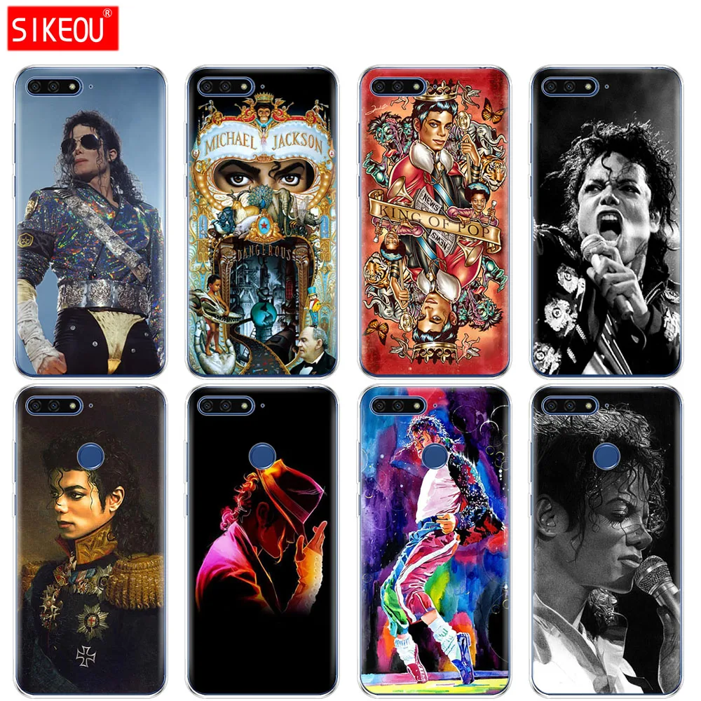 

Silicone Cover Phone Case For Huawei Honor 7A PRO 7C Y5 Y6 Y7 Y9 2017 2018 Prime Michael Jackson dancing king Design