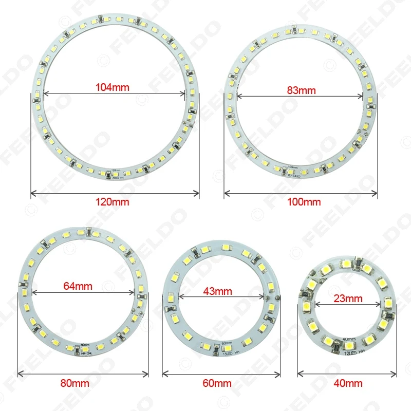 FEELDO 2 шт 40 мм автомобильные ангельские глазки 1210/3528 12SMD светодиодный фонарь Halo Кольцо Ангел освещение для глаз белый красный синий# HQ2666