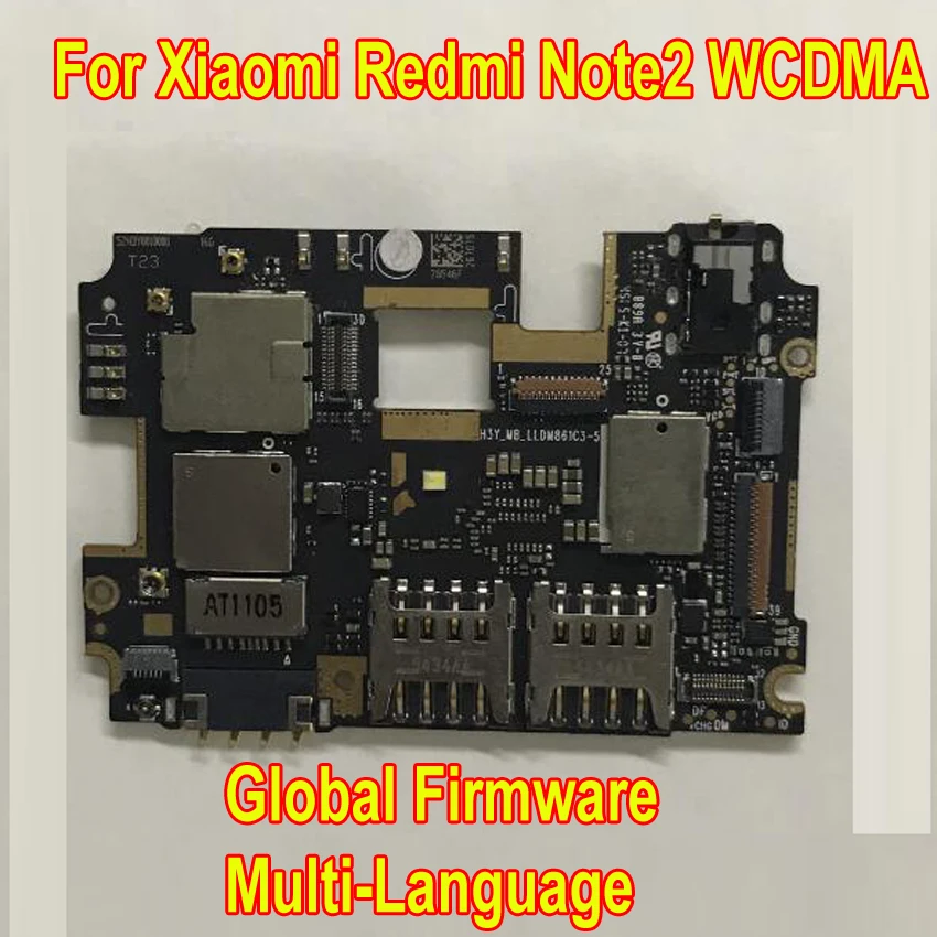 

Global Firmware Original Unlock Working Mainboard For Xiaomi Redmi Note 2 Hongmi Note2 WCDMA Motherboard Circuit Fee Flex Cable