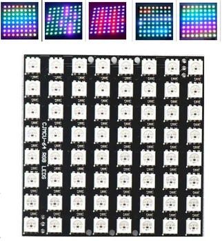 

1PCS WS2812B 8x8 64-Bit Full Color 5050 RGB LED Lamp Panel Light for Arduino