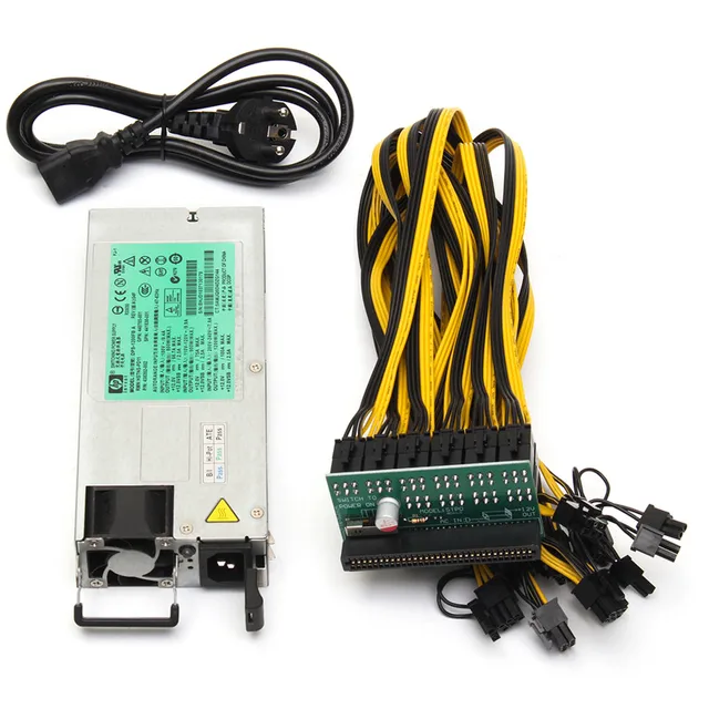 Best Offers DPS 1200FB 1200W Power Supply + Breakout Adapter 10 Cables For Ethereum Mining Miner Power Supply  Computer Components