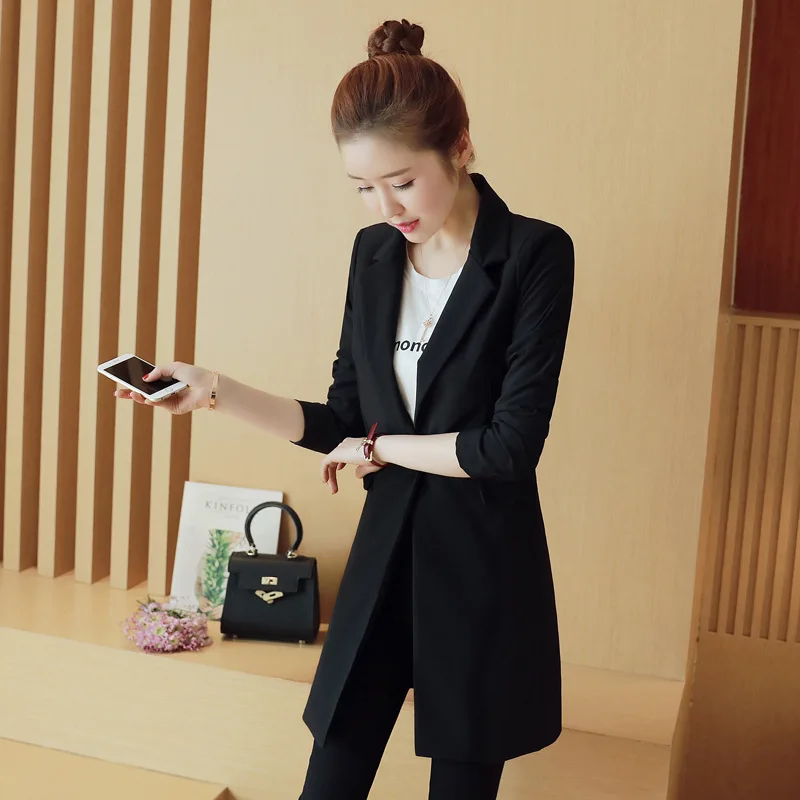 2017 spring and summer new Korean long paragraph small suit women Slim suit women's jacket jacket windmill Ms. East Gate 2017 spring and summer new Korean long paragraph small suit women Slim suit women's jacket jacket windmill Ms. East Gate