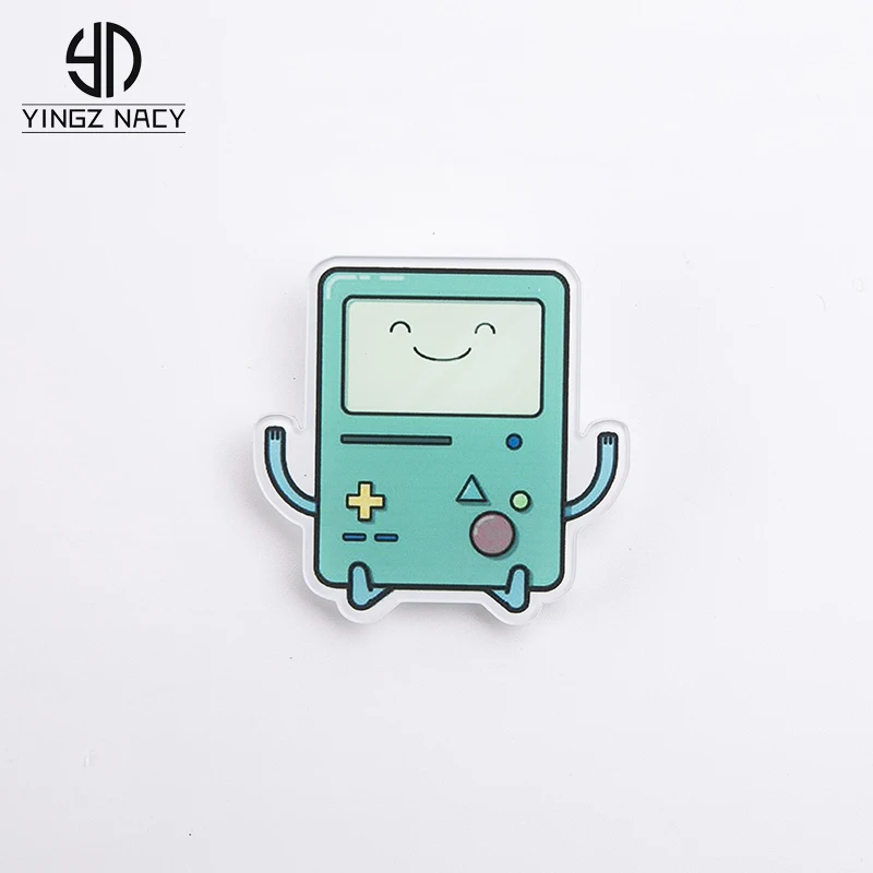 

Cute Anime Cartoon Adventure Time BMO Brooches For Women Men Acrylic Jewelry Lapel Pin Denim Jackets Collar Badge Icon Backpack