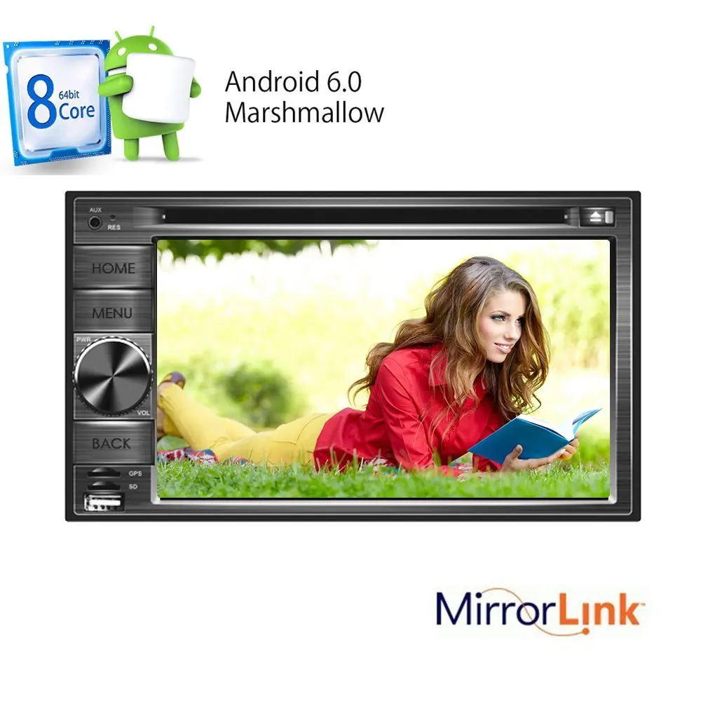 

Quad Core Android 6.0 Marshmallow Double DIN Head Unit Car GPS Navigation DVD CD Player In Dash Video Player MP3/MP4/GPS/SD/USB/