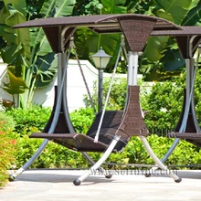 Для одного человека, высокое качество, плетеное садовое кресло для отдыха, кресло-качалка, для улицы, гамак, патио, чехол для отдыха, сиденье, скамейка с подушкой