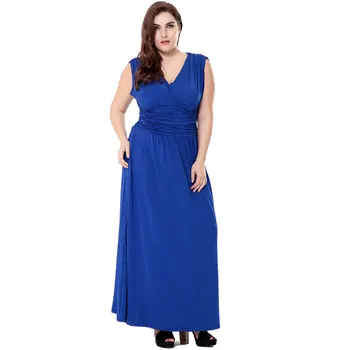

Big size 6XL 2020 Summer woman party dress casual solid sleeveless long dresses plus size women clothing 6xl dress