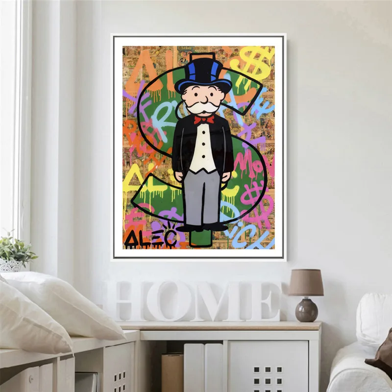 

Alec Monopolyingly Dollar Sign Statue Canvas Posters Prints Wall Art Painting Decorative Picture Modern Decoration Accessories