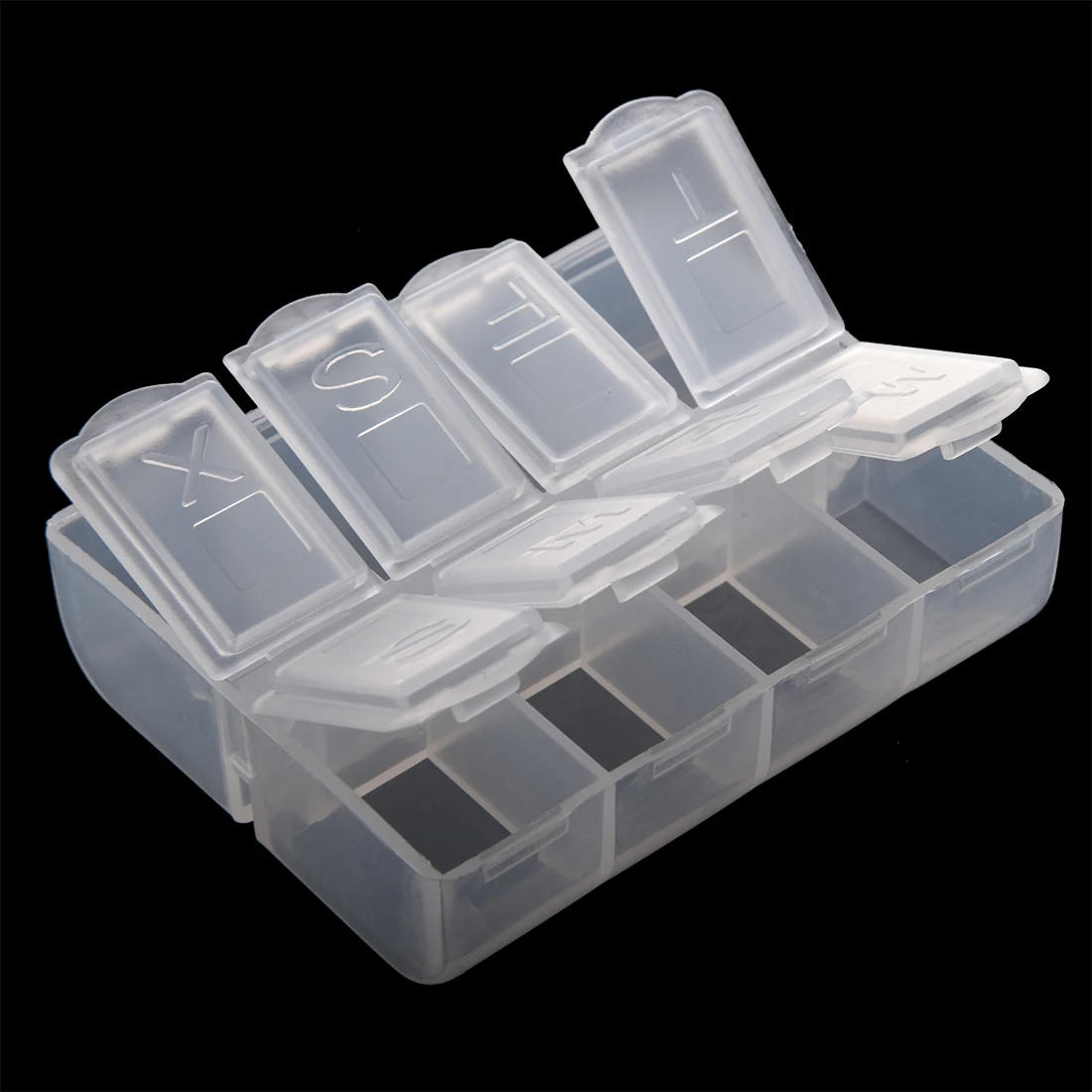 Practical Boutique Plastic Weekly Pill Box Medicine Holder Clear Whitein Storage Boxes & Bins